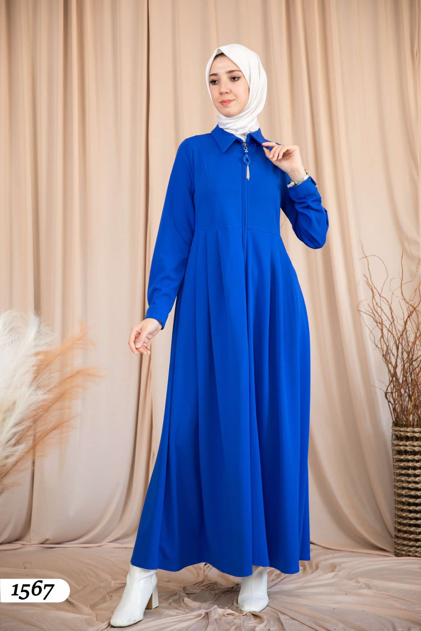 Dress With Zipper and Belt 1567