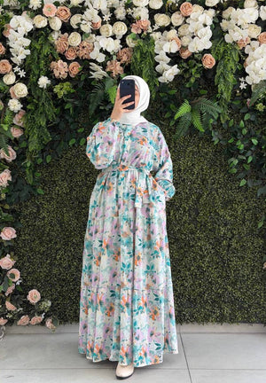 Modal Dijital Elbise 9215 - Moda Fatma