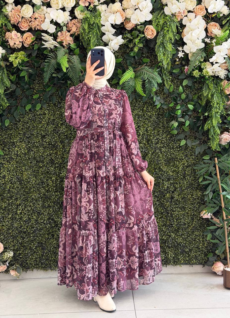 Şifon Astarlı Elbise 9219