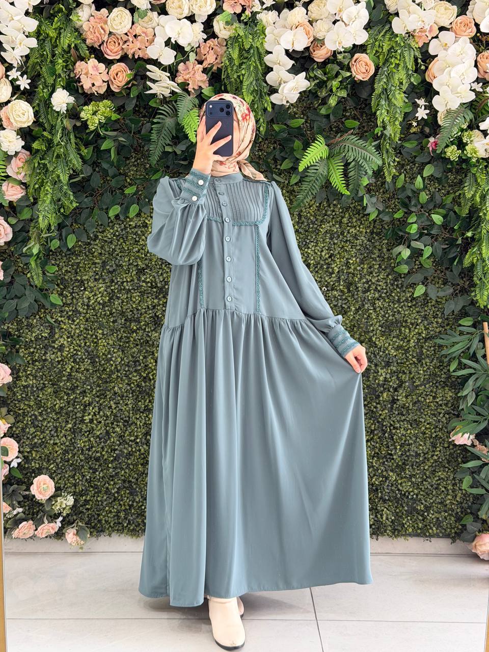 Medine İpek Elbise 9243