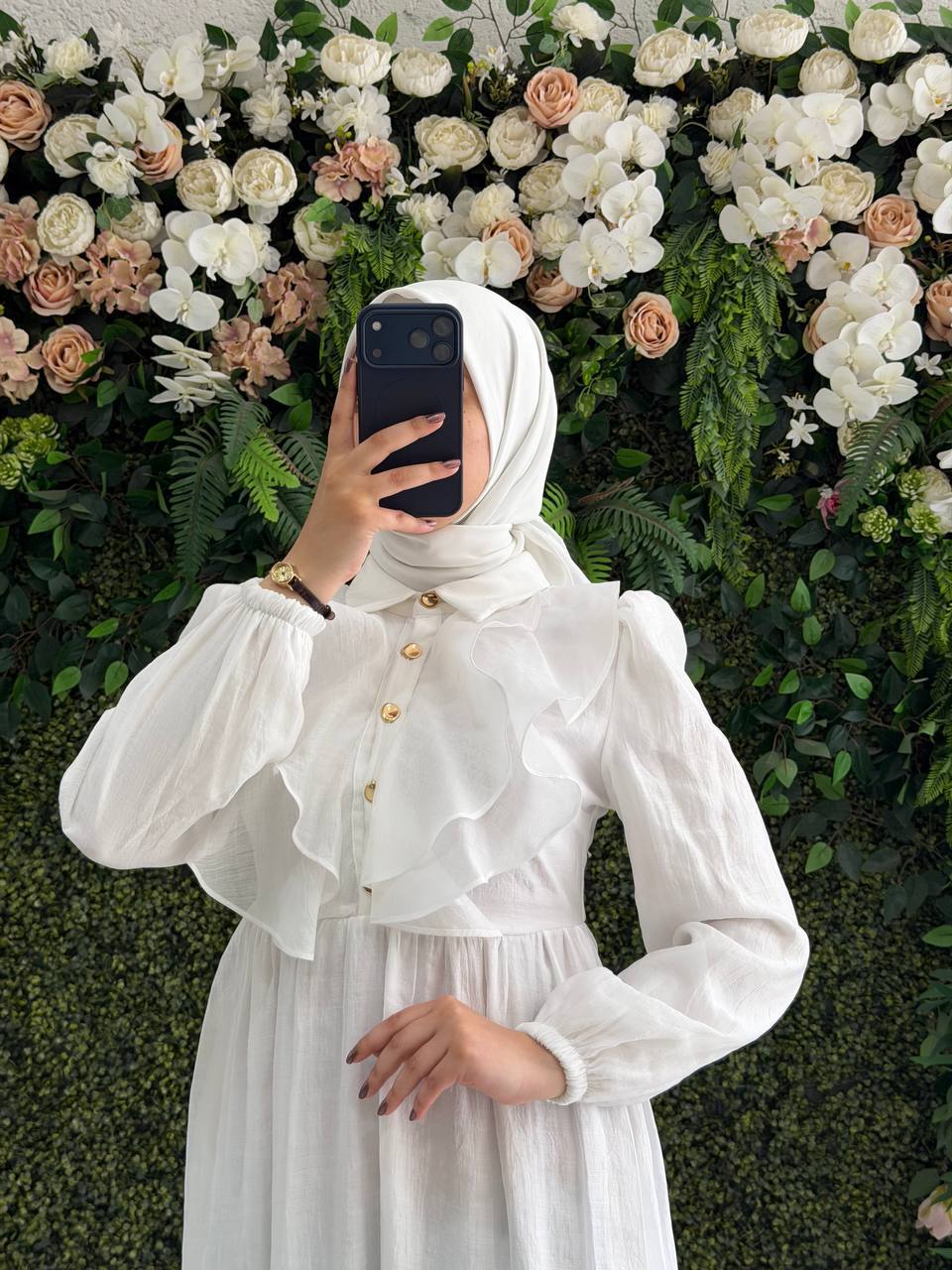 Şifon Harmosa Astarlı Elbise 9260