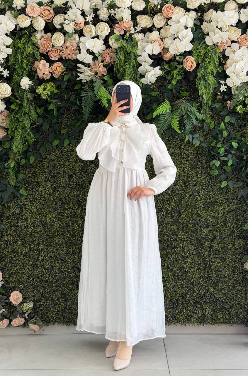 Şifon Harmosa Astarlı Elbise 9260