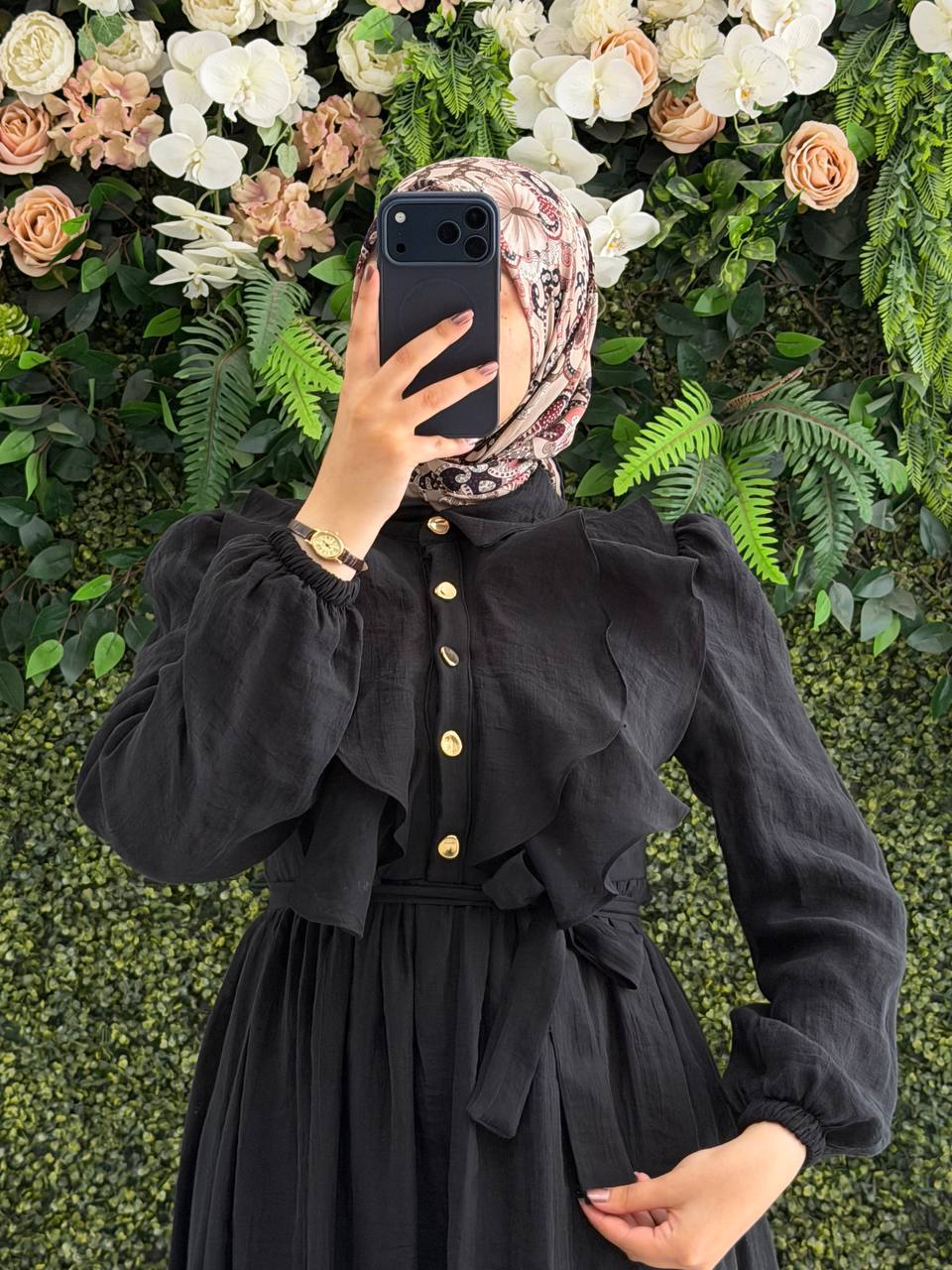 Şifon Harmosa Astarlı Elbise 9260