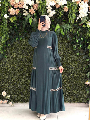 Desenlı Copra Elbise 9231 - Moda Fatma