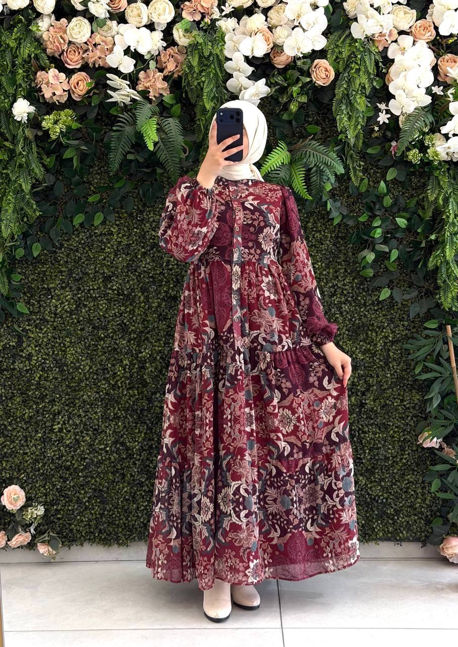Şifon Astarlı Elbise 9219 - Moda Fatma