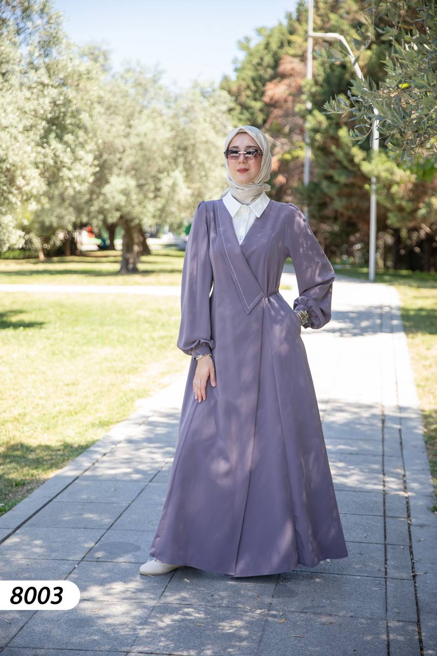 Krep Kumaş Elbise 8003