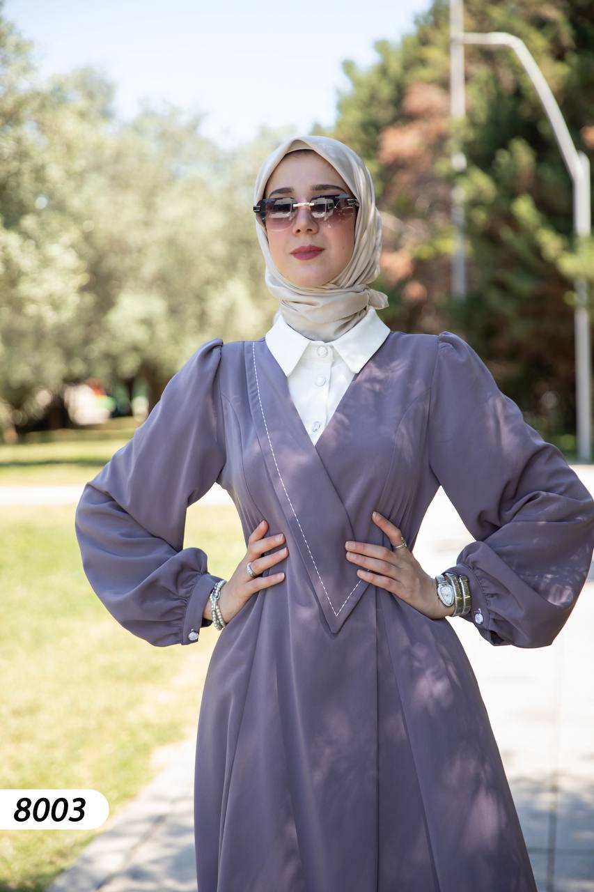 Krep Kumaş Elbise 8003