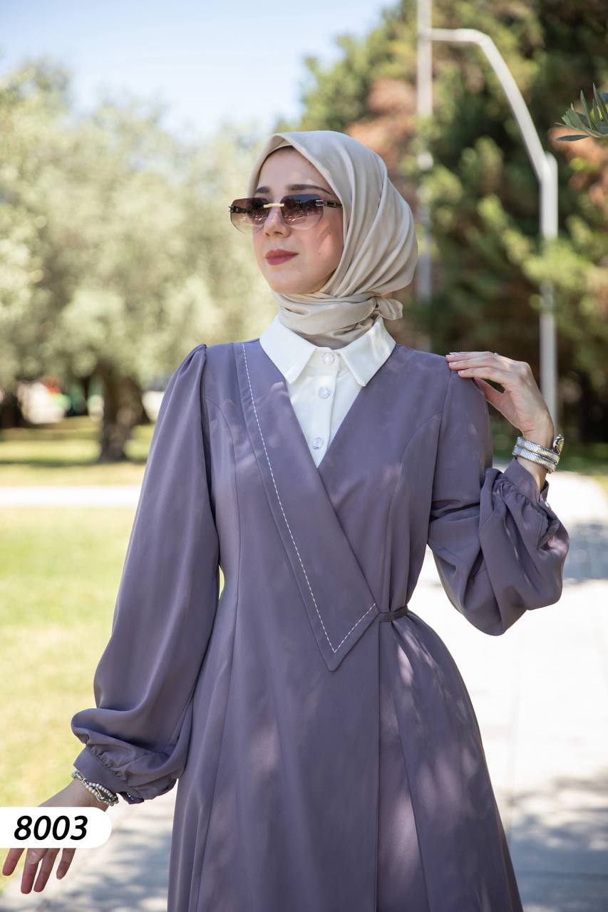 Krep Kumaş Elbise 8003