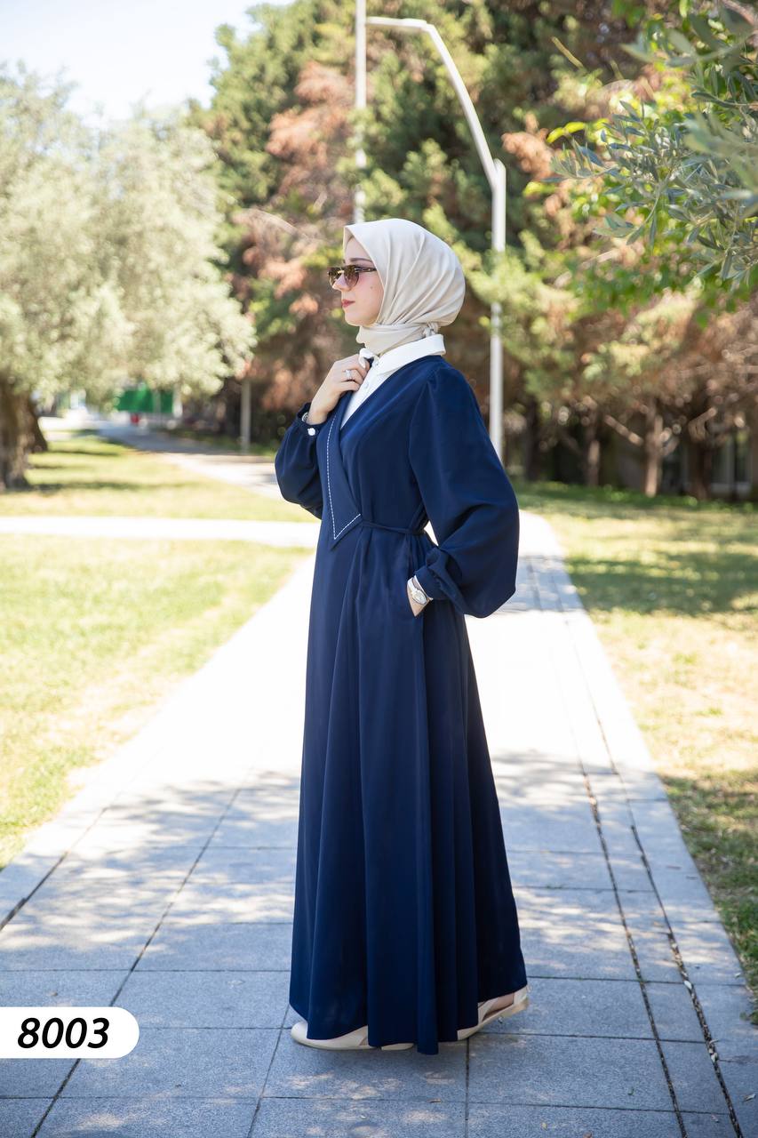Krep Kumaş Elbise 8003