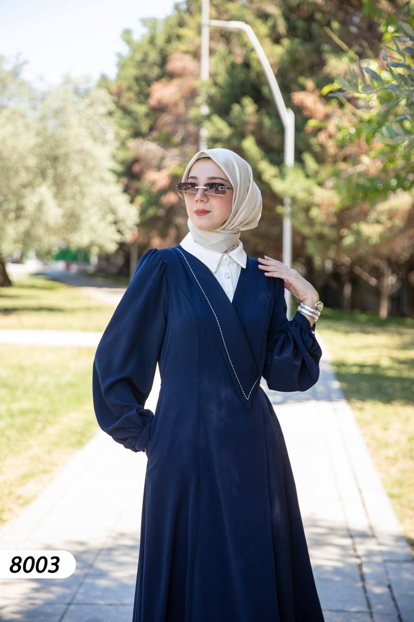 Krep Kumaş Elbise 8003