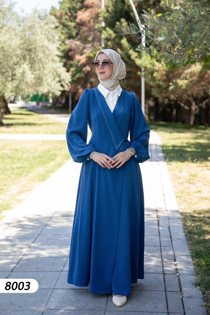 Krep Kumaş Elbise 8003