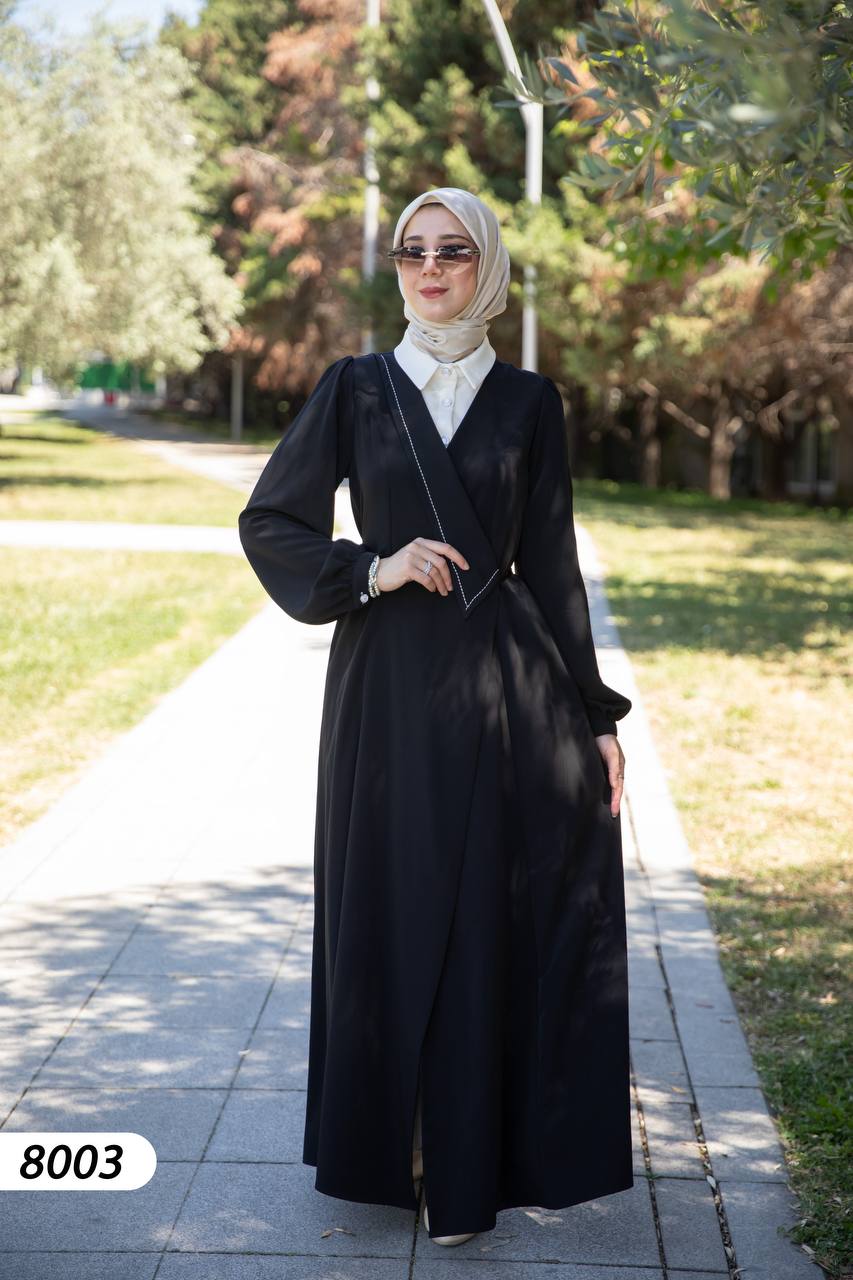 Krep Kumaş Elbise 8003