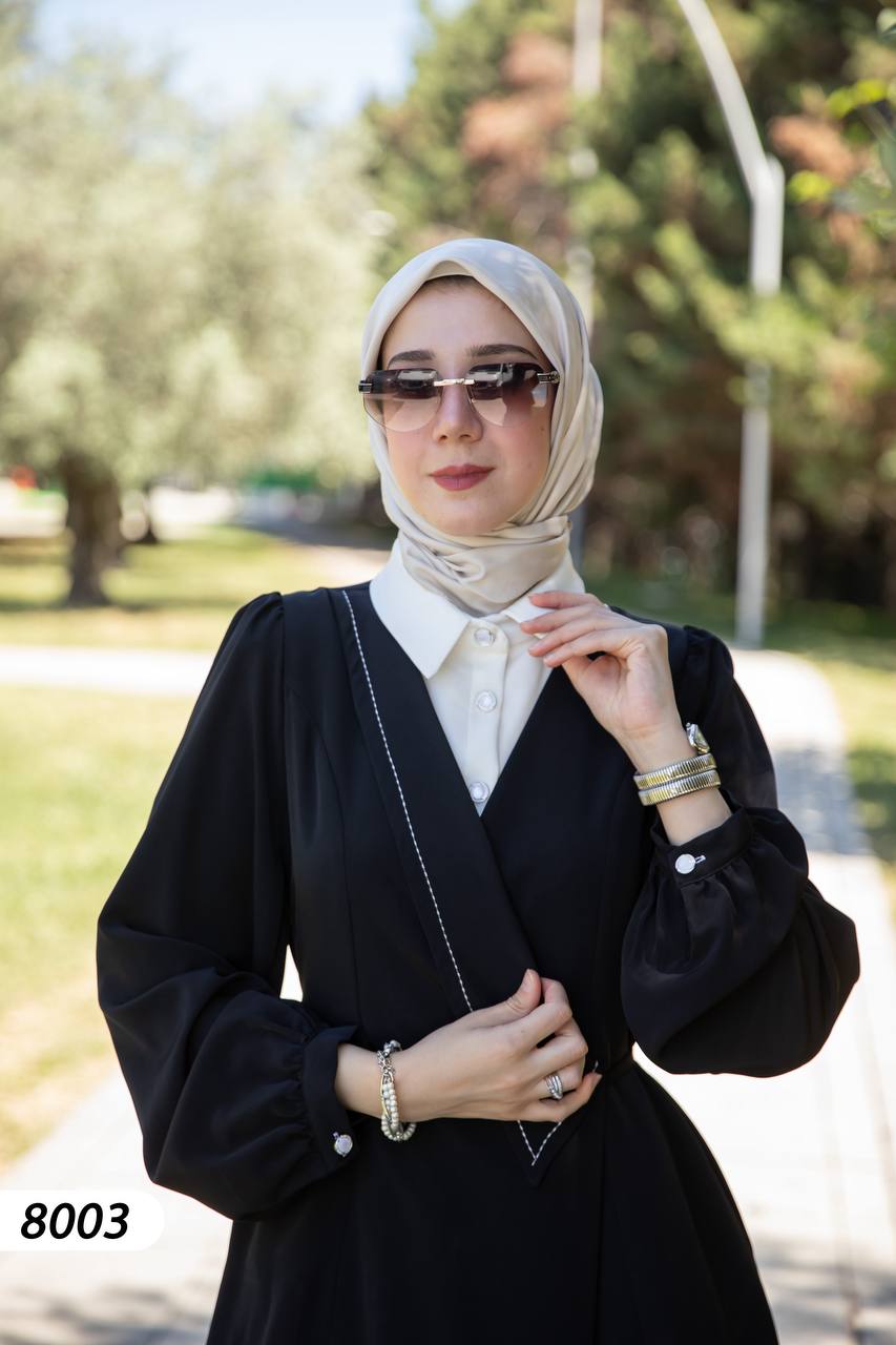 Krep Kumaş Elbise 8003