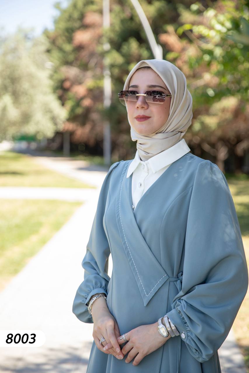Krep Kumaş Elbise 8003