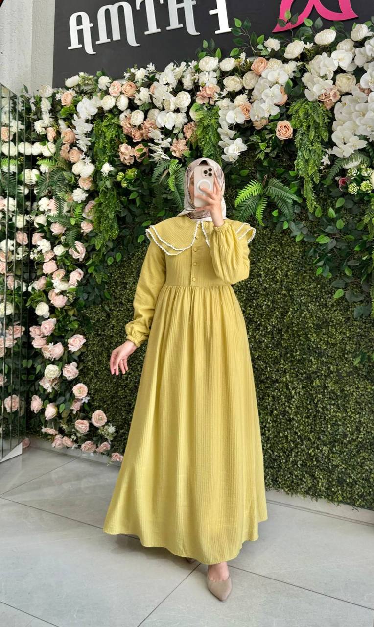 Lina astarlı elbise 8014