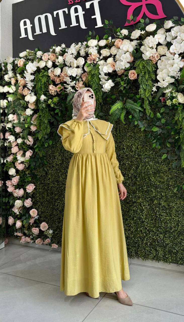 Lina astarlı elbise 8014