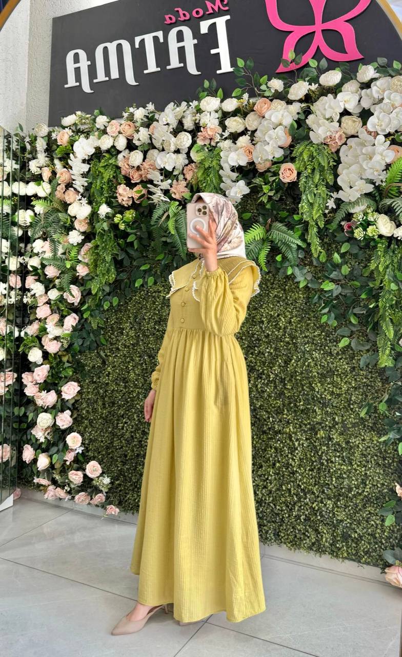 Lina astarlı elbise 8014