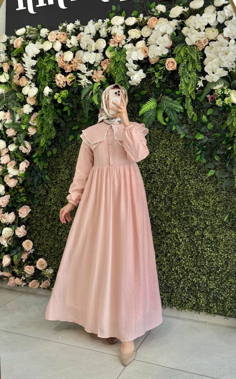 Lina astarlı elbise 8014