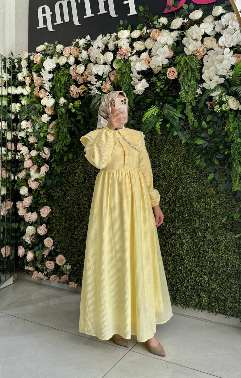 Lina astarlı elbise 8014