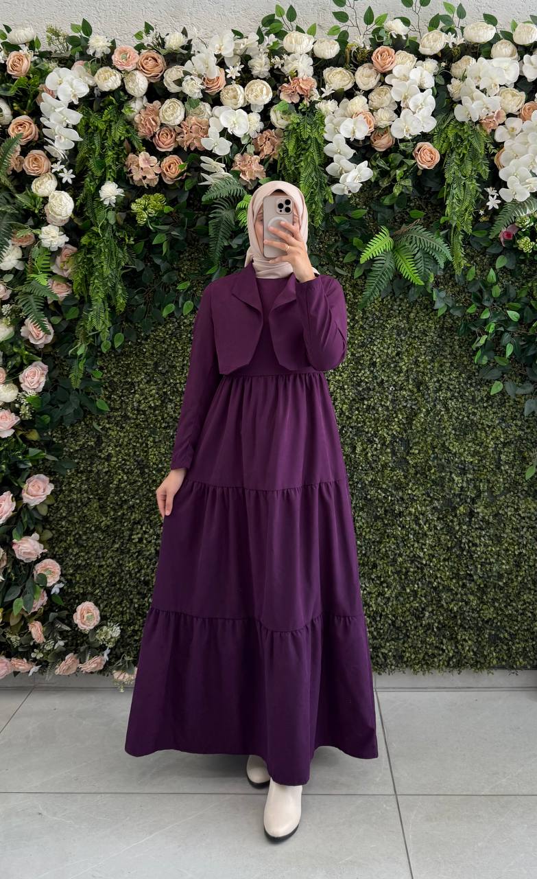 Modal ceketli elbise 8059
