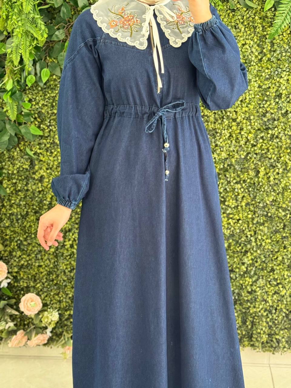 Kot yakalı Elbise 8092