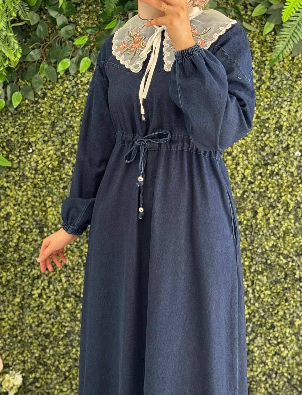 Kot yakalı Elbise 8092