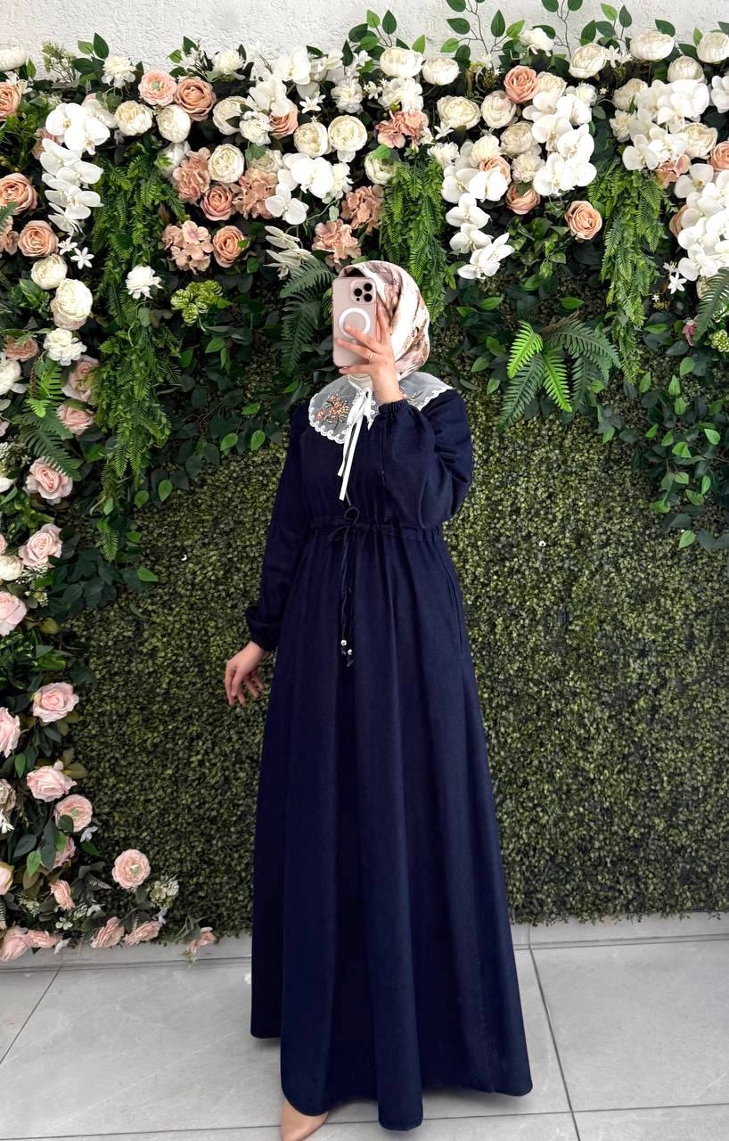 Kot yakalı Elbise 8092