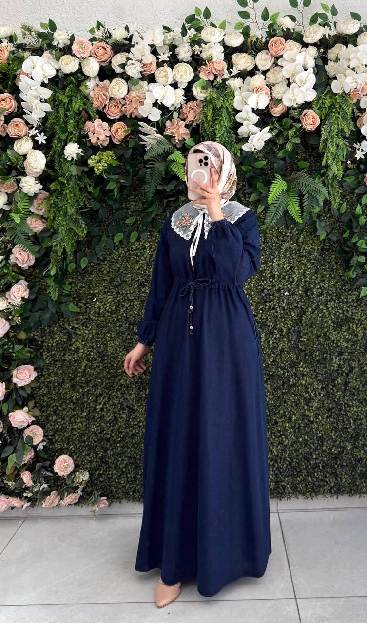 Kot yakalı Elbise 8092