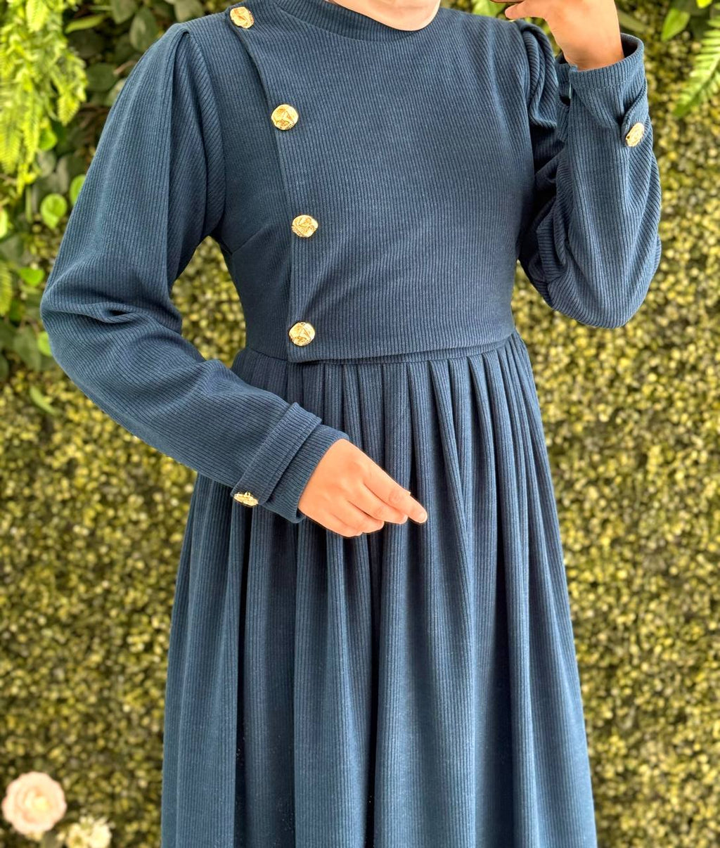 Pamuklu Kadife elbise 8114