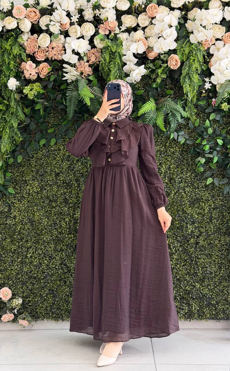 Şifon Harmosa Astarlı Elbise 9260