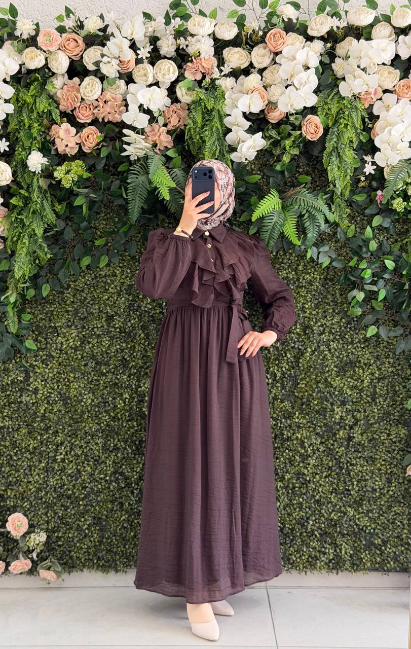 Şifon Harmosa Astarlı Elbise 9260