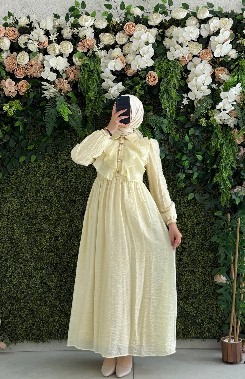 Şifon Harmosa Astarlı Elbise 9260