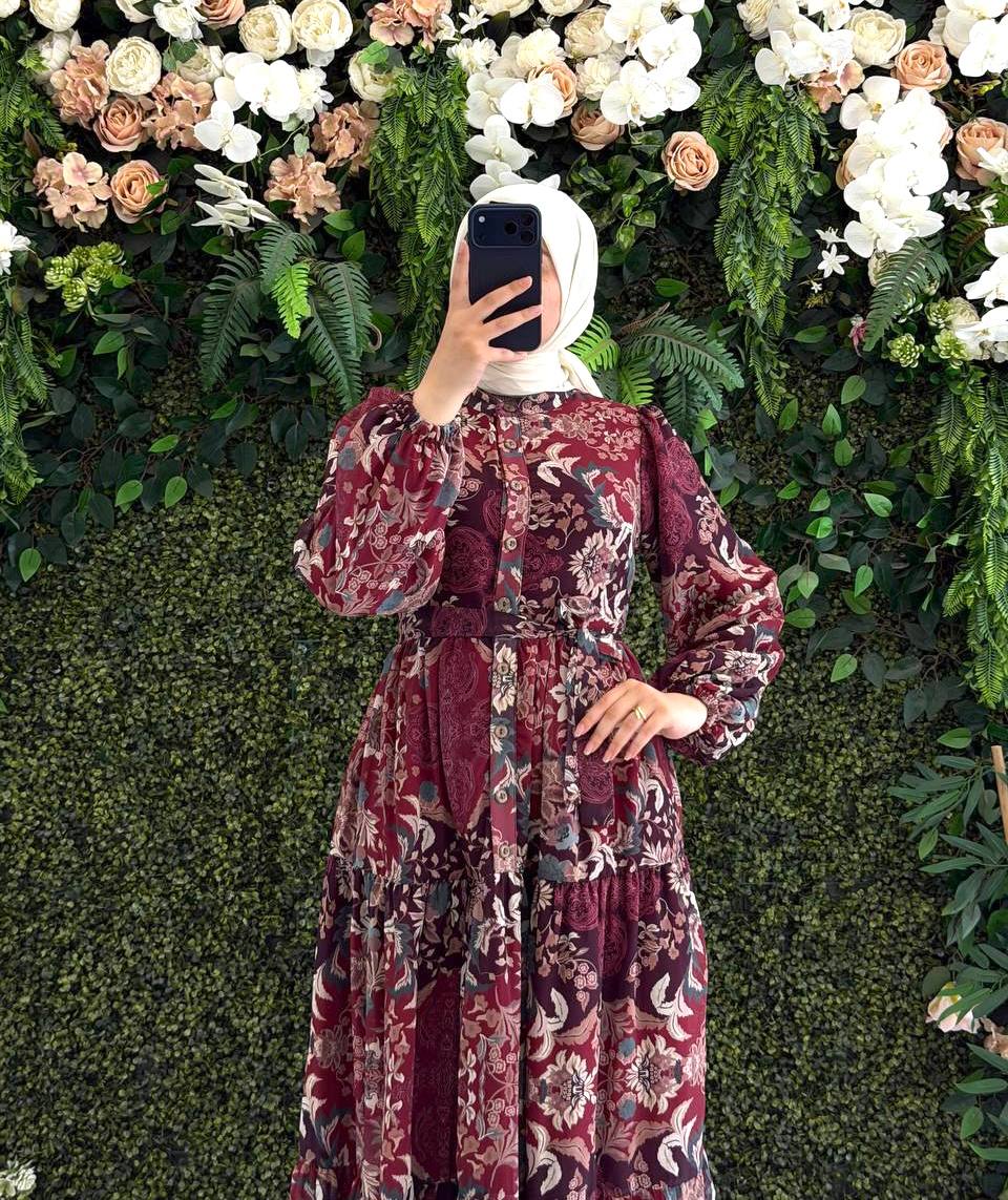 Şifon Astarlı Elbise 9219
