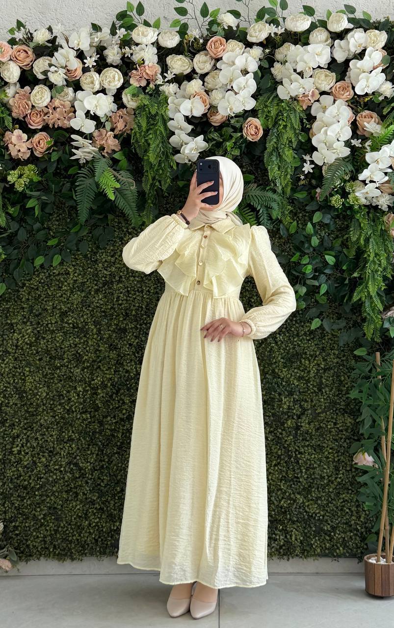 Şifon Harmosa Astarlı Elbise 9260