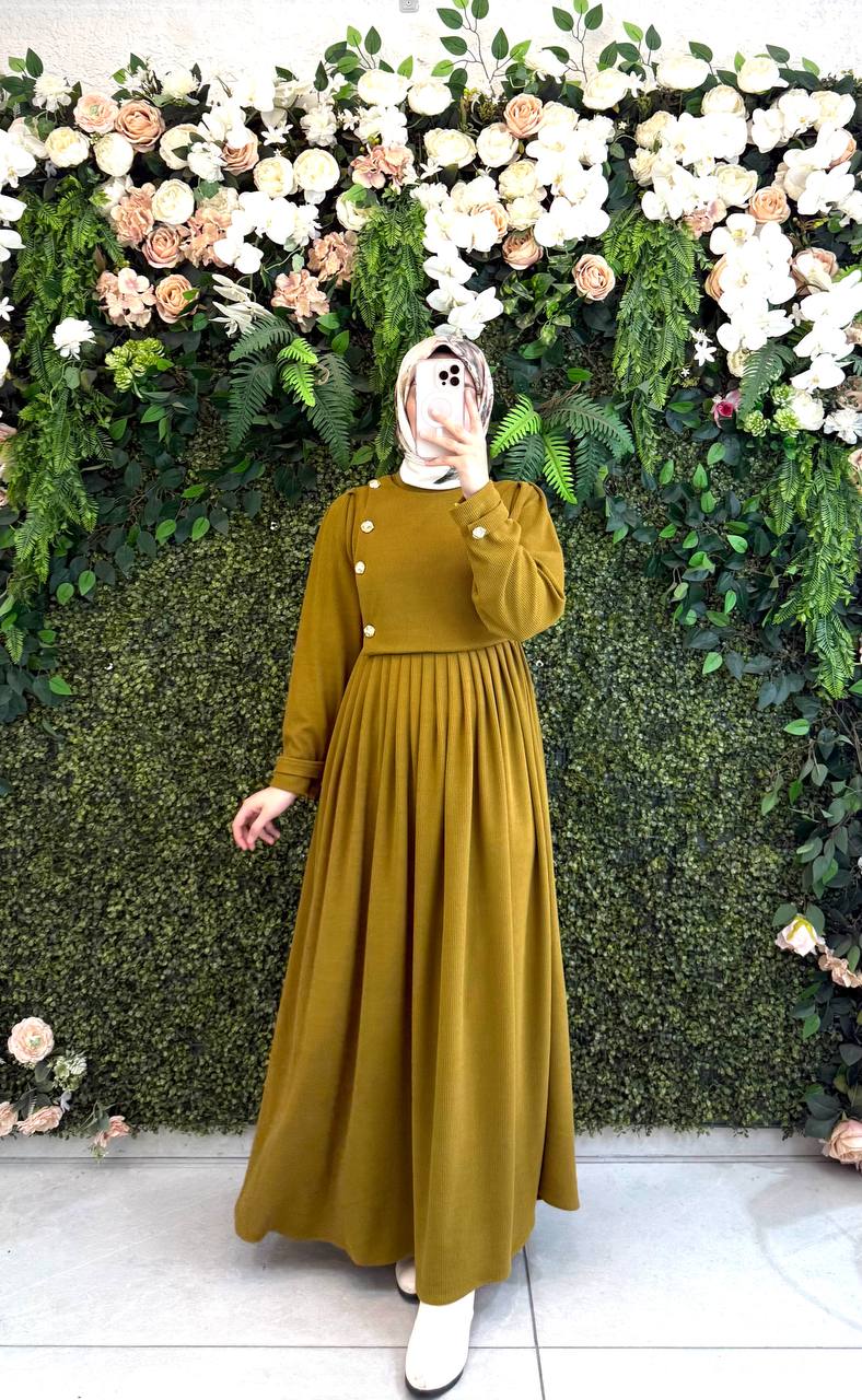 Pamuklu Kadife elbise 8114