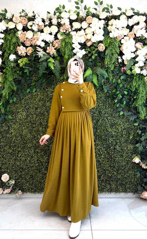 Pamuklu Kadife elbise 8114