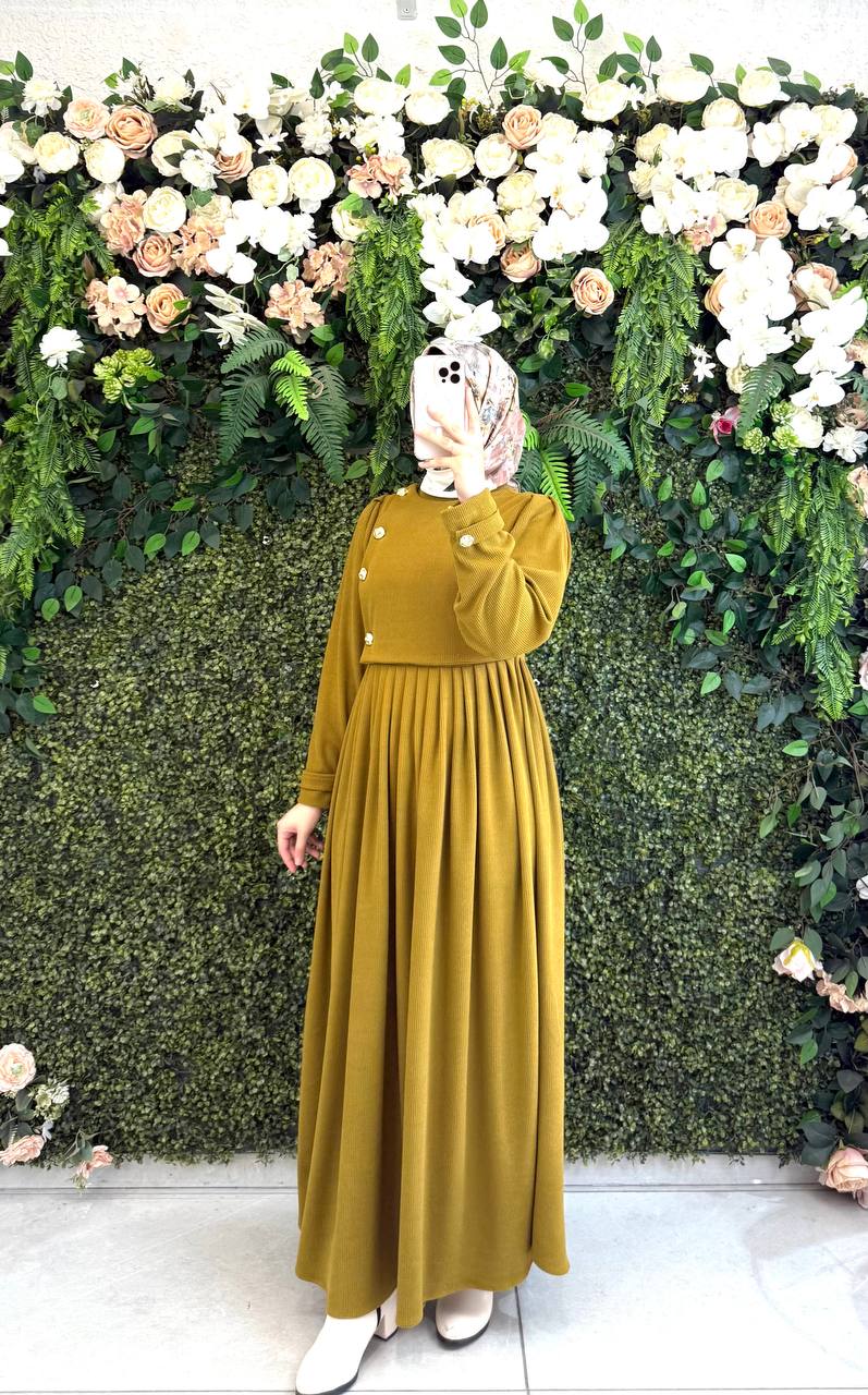 Pamuklu Kadife elbise 8114