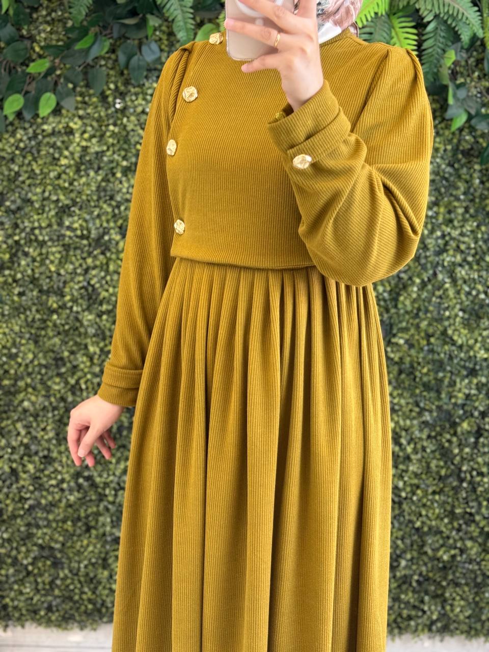 Pamuklu Kadife elbise 8114