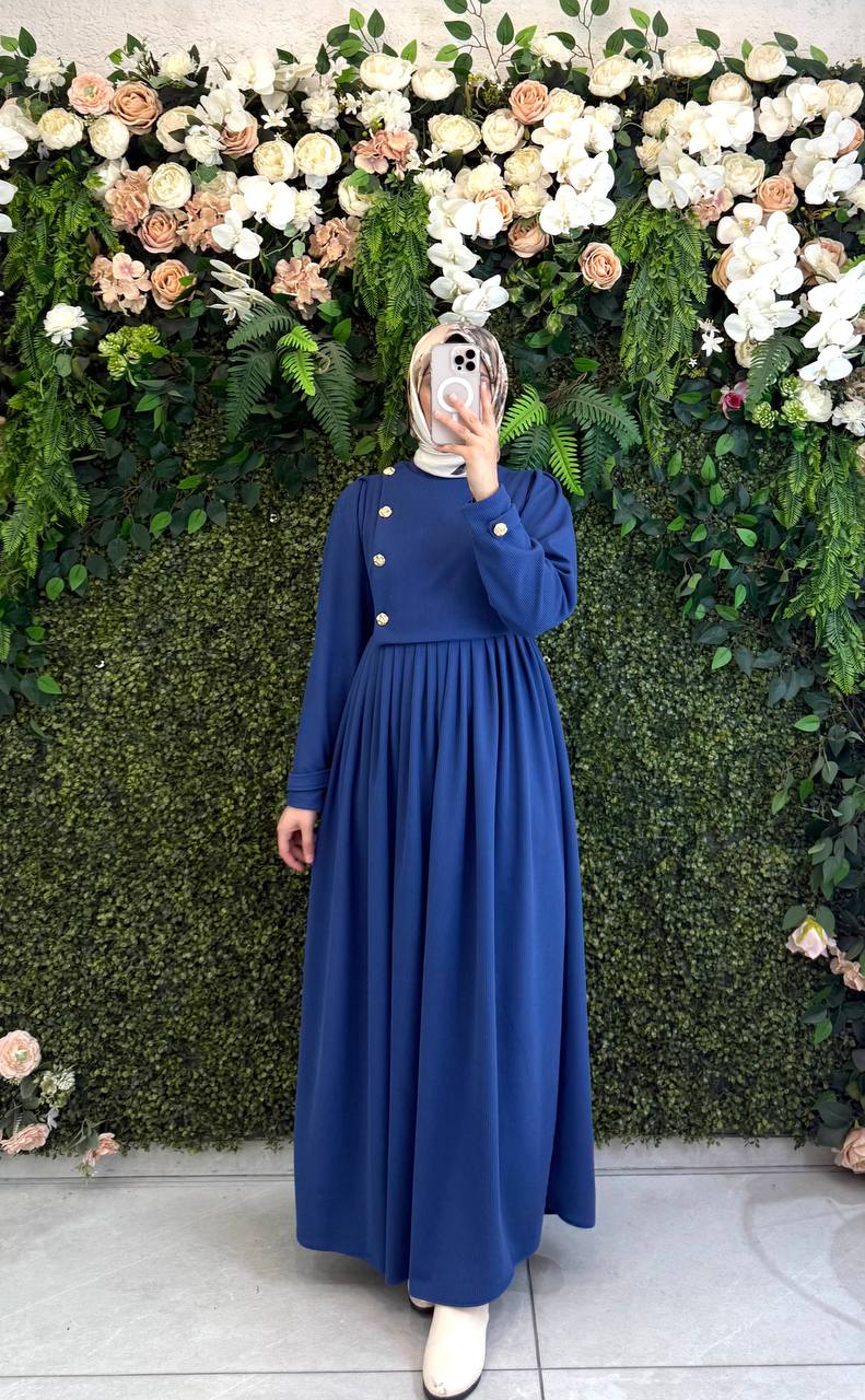 Pamuklu Kadife elbise 8114