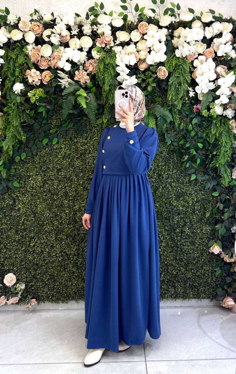 Pamuklu Kadife elbise 8114