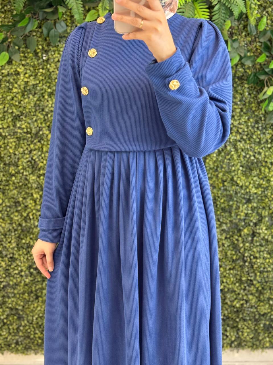 Pamuklu Kadife elbise 8114