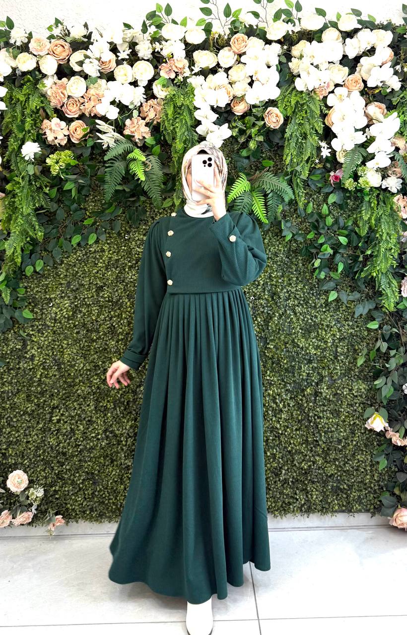 Pamuklu Kadife elbise 8114