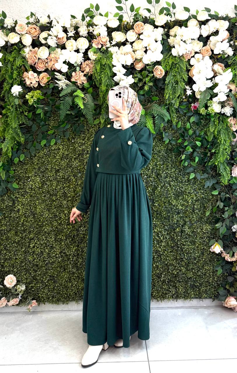 Pamuklu Kadife elbise 8114