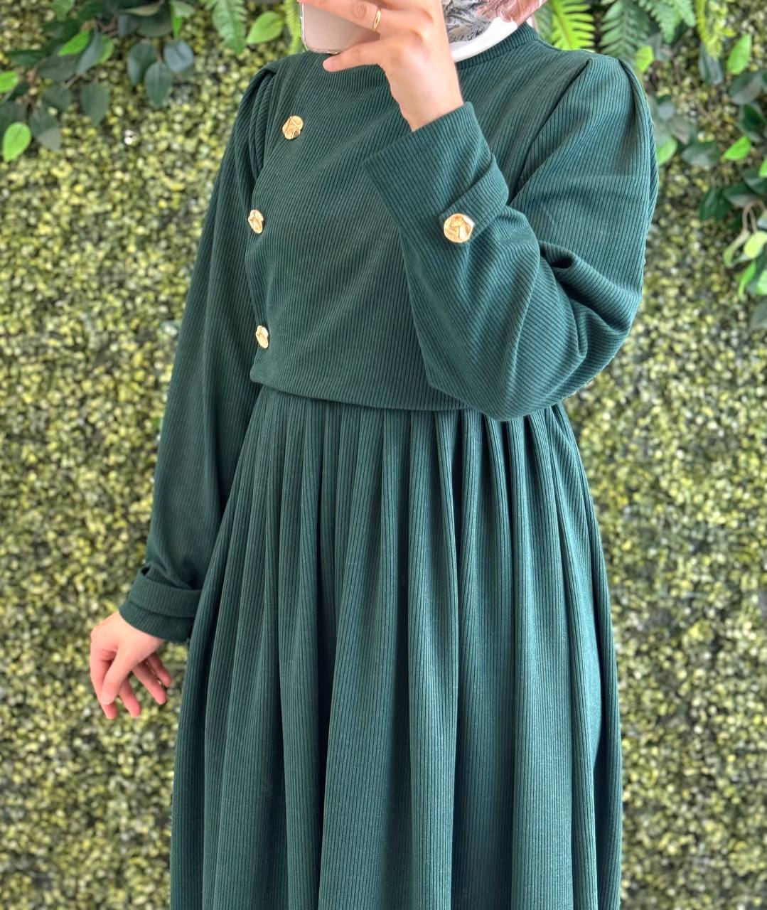 Pamuklu Kadife elbise 8114