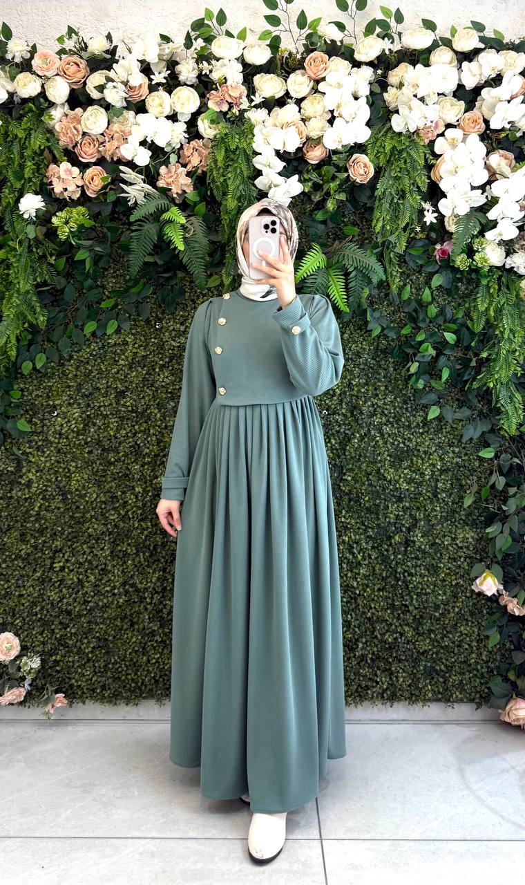 Pamuklu Kadife elbise 8114