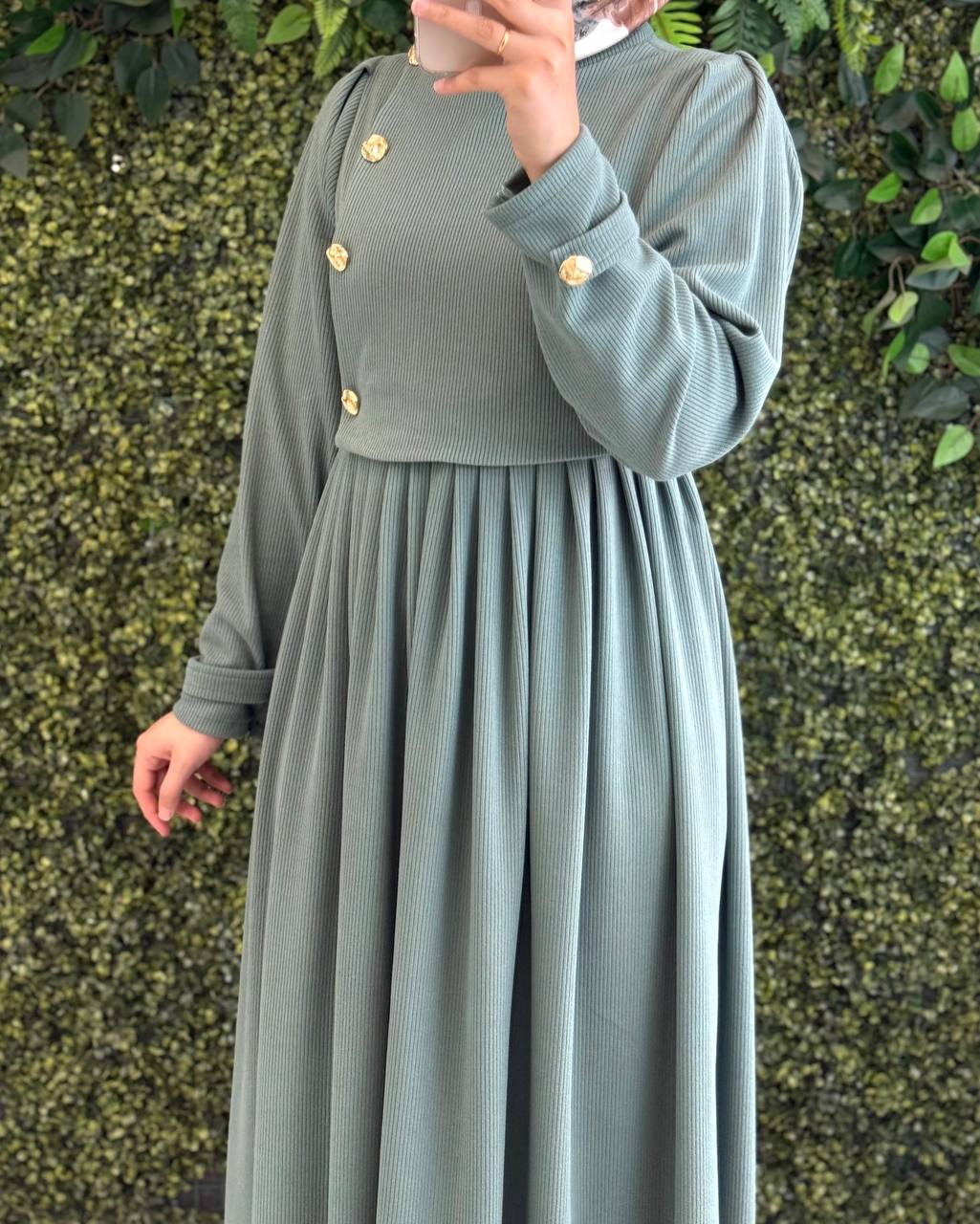 Pamuklu Kadife elbise 8114