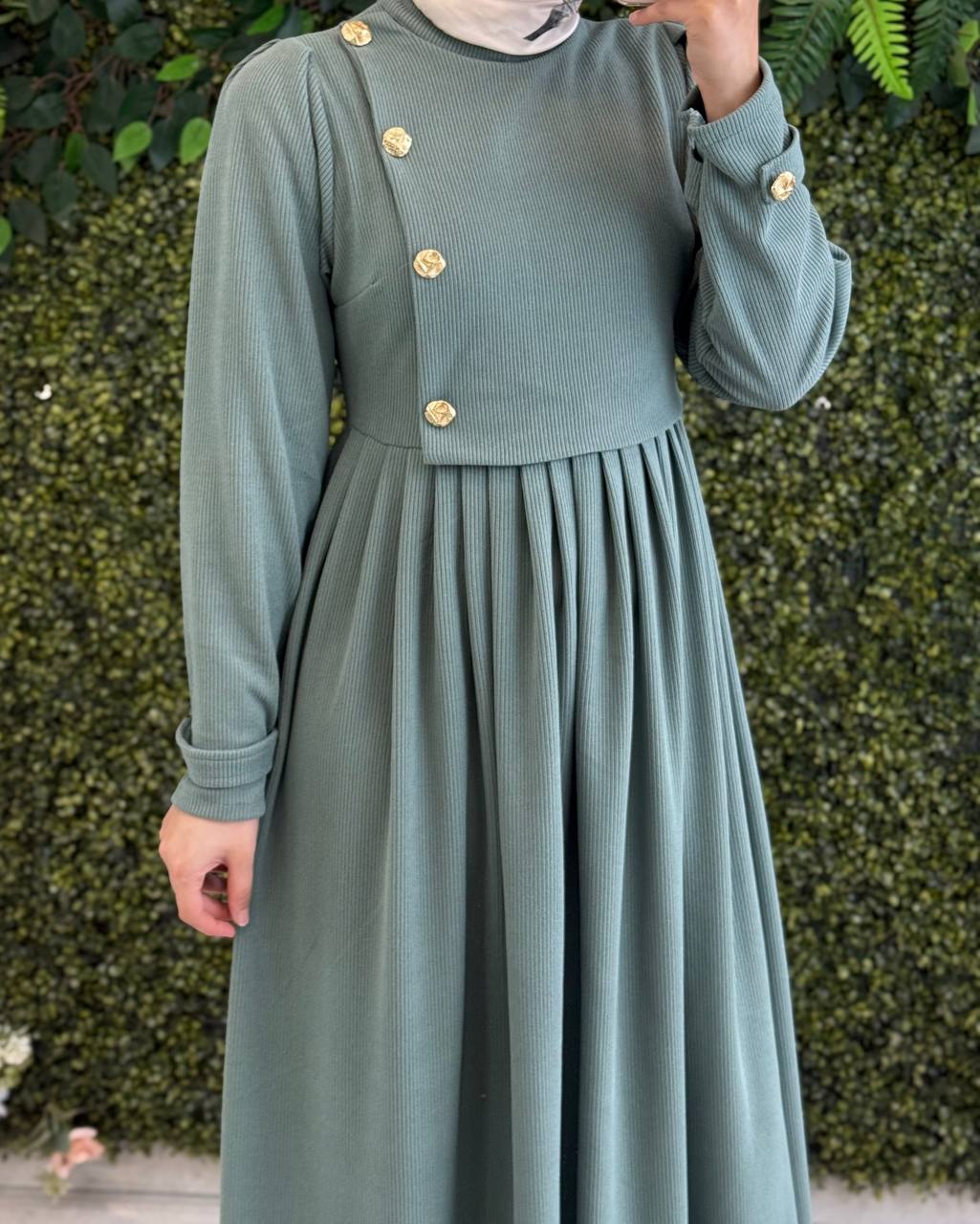 Pamuklu Kadife elbise 8114