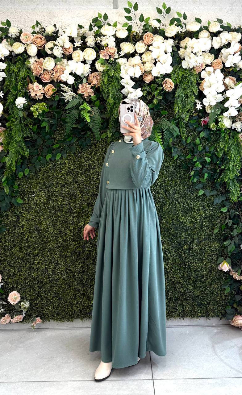 Pamuklu Kadife elbise 8114