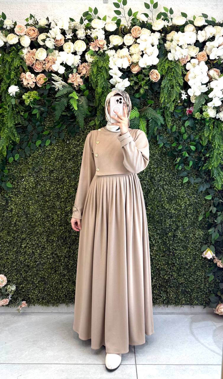 Pamuklu Kadife elbise 8114