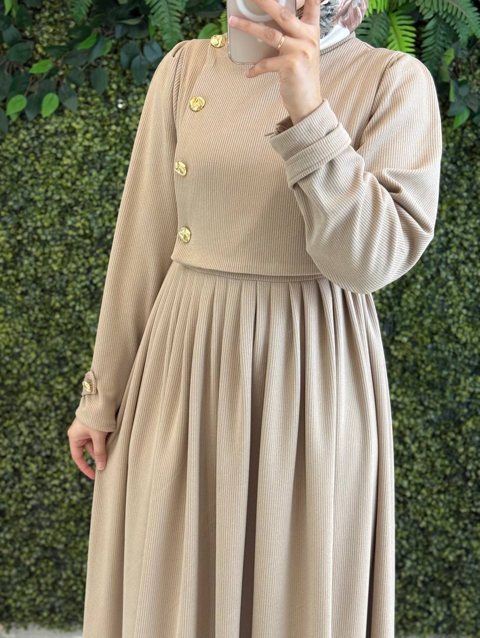 Pamuklu Kadife elbise 8114